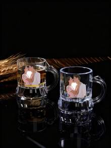 1 Piece Of Personalized Mini Beer Mugs, Custom Photo, 1oz Clear Plastic Cups With Handles,Unique Party Drinkware For Whiskey,Equila - Machine Wash ,Ideal For Oktoberfest, BBQ Parties, Home Gatherings, Bar Celebrations, Beer Accessories, Water Cup For Christmas Event & Party Supplies - Multicolor - View 3