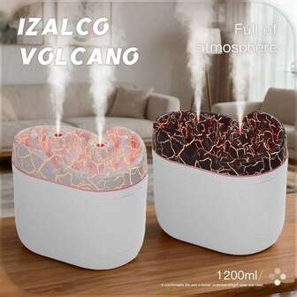 1 Peça Umidificador de Óleo Essencial Doméstico de 1200ML, Difusor de Aromaterapia Colorido USB, Duplo Bocal Longa Duração da Bateria, Operação Silenciosa, Adequado para Casa, Escritório, Carro, Festa, Presente