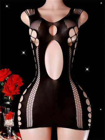 Sleeve Backless Bodycon Bodysuit, Women's Sexy Print Knit Fabric Jumpsuit Tights Sexy Dress Nightdress Sexy Lingerie Tights Sexy Dress Nightdress