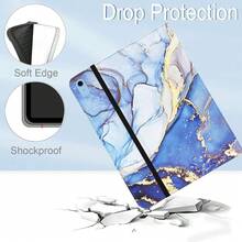 Case For IPad (A16) 11th Generation 11 Inch 2025, IPad 10th Generation Case 10.9 Inch 2022 Flip Stand Auto Sleep Cover With Pencil Holder & Pocket, Blue Marble,BlueMarble - 藍色大理石 - 查看 4
