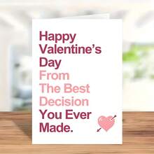 1pc Creative Valentine's Day Card The Best Decision You Ever Made Card, Funny Valentine Card Anniversary Card Birthday Card Valentines Card, Humorous Valentine's Day Gift - Multicolor - View 5