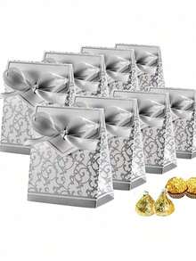 10pcs/50pcs/Pack Eid Al-Adha, Eid Mubarak Party Favor Gift Candy Paper Boxes - Multicolor - View 1