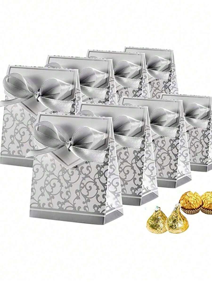 10pcs/50pcs/Pack Eid Al-Adha, Eid Mubarak Party Favor Gift Candy Paper Boxes - Multicolor - View 1