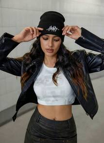 DareSee 1顶秋冬针织帽，带刺绣字母，休闲保暖滑雪帽，情侣新年音乐节必备 - 彩色 - 查看 6