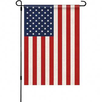 1pc, USA Garden Flag (30cm*45cm/12in*18in), Double Sided American Flag Garden Flag, Thick Weatherproof Burlap 4th Of July Garden Flag ​US Garden Flag, Perfect Decor For Outdoor Yard Porch Patio Farmhouse Lawn