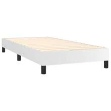 vidaXL Boxspringbett mit Matratze Weiß 90x200 cm Kunstleder - Bianco - Visualizzare 4