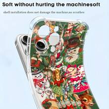 Funda transparente para teléfono con diseño navideño de personajes y ciervos, resistente a caídas en las cuatro esquinas, compatible con teléfonos ,  17,  16 Pro Max,  15 Pro Max,  13 y  12. Fabricada en TPU para una protección eficaz contra golpes y caídas. Ideal para regalar a familiares, amigos y seres queridos en estas fiestas. - transparente - Ver 5