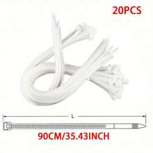 White Multi-Size Extra Long Cable Tie 500/600/700/800/900/1000mm, All-Purpose Nylon Zip Ties - White - View 8