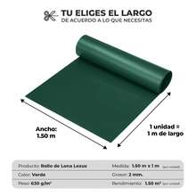 VINILMAX Lona Impermeable de 1.50x1m Uso Rudo con Protección UV para Exterior | Resistente a Polvo, Lluvia y Nieve | Ideal para Camiones, Obra y Construcción | Disponible en Varios Colores - Verde Bandera - Ver 3