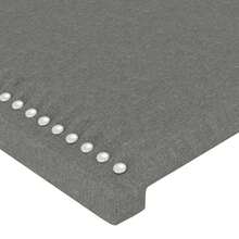 vidaXL LED Kopfteil dunkelgrau 203x16x118/128 cm Stoff - Grau - Übersicht 5