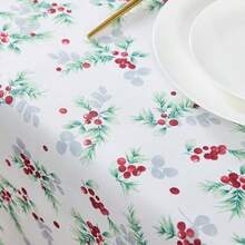 - Mantel Decorativo, Resistente a Las Arrugas y Las Manchas, Repelente Agua, Tela de poliéster Lavable de fácil Cuidado para Comedor, Cocina, día Festivo y Fiestas, 60 x 102 Pulgadas,(177.8 cm (Redondo) Holly Berry) - Multicolor - Ver 3