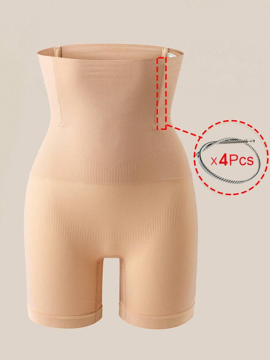 1 Pc High Waist Shaping Panties Tummy Control Panties Waist Trainer Body Shaper Slimming Sheath Woman Flat Belly Hip Butt Lifter Briefs Panty Shorts Women Seamless Underwear Shapewear - Apricot - View 1