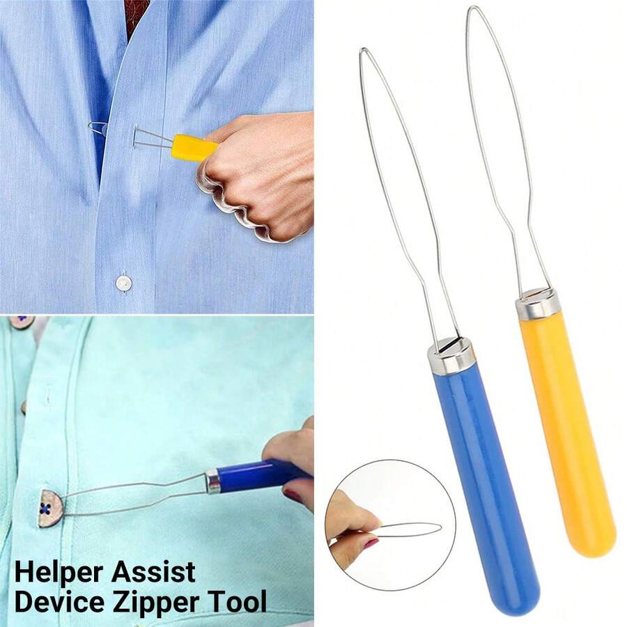 5pcs Helper Assist Device Zipper Tool Button Hook Pull Dressing Aid Grip Handle - Random Color - View 1