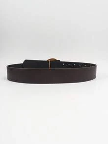 1 chiếc thắt lưng bản rộng thời trang có chữ C lớn, trang trí cho váy và áo sơ mi - Nâu đồng - Xem 6