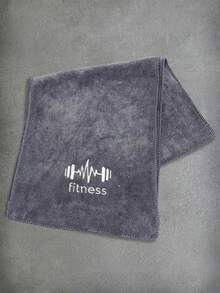 1条纯色简约字母印花跑步运动毛巾，健身吸汗运动毛巾，瑜伽健身房运动毛巾，柔软高吸水性运动毛巾，适用于健身房、跑步、锻炼、瑜伽、户外活动和擦汗