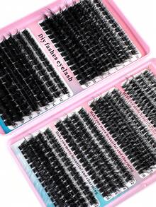 200D/160D/120D/100D/80D/60D High Capacity Eyelash Book, 504pcs Synthetic Mink False Eyelashes, Fluffy Wispy 0.07mm D Curl 12-18mm Mixed Length Individual Lashes, Natural Soft Eyelash Extension Makeup, Suitable For Any Style, Reusable - D - 查看 5