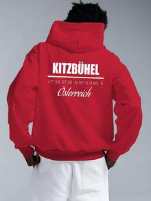 sweat-shirt à capuche grande taille pour hommes Kitzbühler Autriche - JPH-9 Sweat-shirt-shirt ample à manches longues avec imprimé des Alpes autrichiennes, souvenir de voyage décontracté et vêtement d'extérieur, grande taille - Noir - Voir 11
