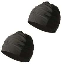 1pc/2pcs Plus Size Women Swimming Cap, Comfortable & Stretchy, Suitable For Long Hair, Provides Secure Fit And Fashionable Design. Made Of Soft Material, Fits Various Head Circumferences And Hair Volumes, Keeps Hair Dry And Protected. - Multicolor - View 12