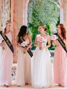 1/7pcs Satin Ribbon Belt Set - Exquisite And Fun Bachelorette Party, Bridal Shower And Wedding Party Favors - Multicolor - View 4