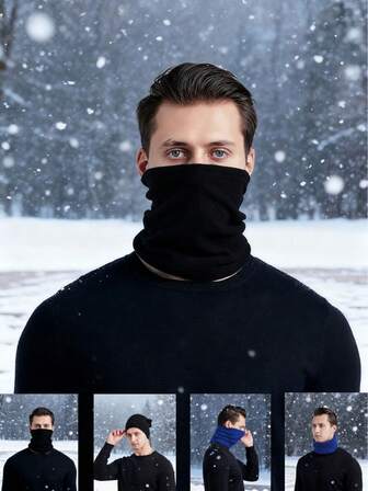 1 st fleece vinterhalsduk, vindtät sportskidhalsduk för män, termiskt halsskydd för cykling