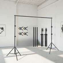 NEWKS Photography Backdrop Stand, Available In 78.7*78.7 Inches/2x2m And 78.7*118 Inches/2*3m, Adjustable Height Stand, Suitable For Live Streaming, Party, Wedding Decoration, Christmas Backdrop Decoration. Includes 4 Spring Clamps And 1 Carrying Bag. - Multicolor - View 8