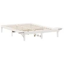 vidaXL Bettrahmen Weiß 150 X 200 Cm Aus Massivem Kiefernholz - Weiss - Übersicht 8