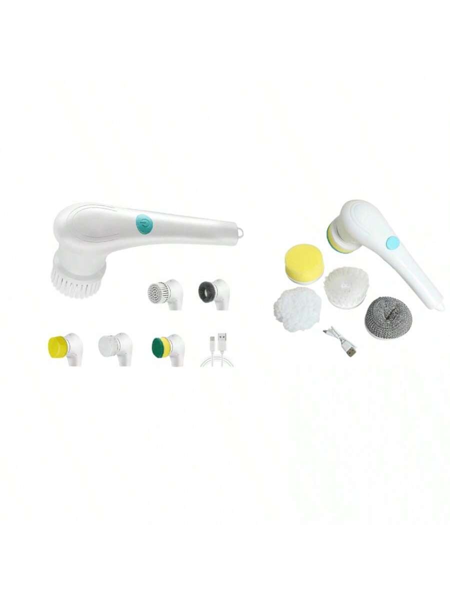 Cepillo de limpieza eléctrico - [Caja de color en inglés] USB - Recargable - Cinco cabezales de cepillo