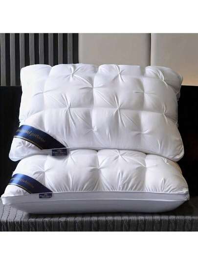 2pcs Luxurious Moisture Absorbing Breathable Pillow Supports Neck And Spine For Relaxing Sleep, Comfortable Soft Pillow Core, Suitable For Living Room, Bedroom, Camping And RV