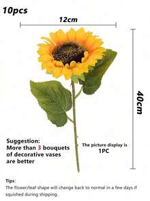 10/7/5pcs Sunflower Artificial Flower, Bridal Bouquets,For Wedding Decoration,Home ,Bedroom Layout, Valentine Day, Gift Gifts Birthday Graduation,Fall Decor,Autumn,Home Decor, Photography,Table Decorations - Multicolor - View 16