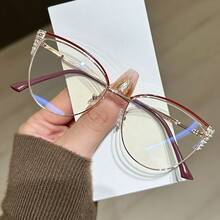 Stylish  Glasses - Large Frame, Oval Fashion Eyewear For All Face Shapes, Eye Protection Accessories - Pink Gold - View 7