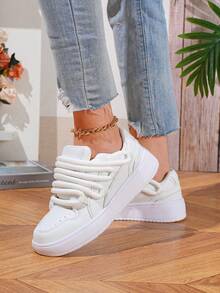 Fashionable Solid Color Loafers, Outdoor Outfit, Summer Street Style, Birthday Gift, Holiday Gift, Campus Casual - White - View 14