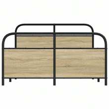 vidaXL Bettgestell Ohne Matratze 120x190 Cm Sonoma-Eiche Holzwerkstoff - Brown - View 4