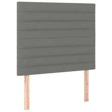 vidaXL Kopfteil Dunkelgrau 90 X 5 X 118/128 Cm Stoff - Grey - View 2