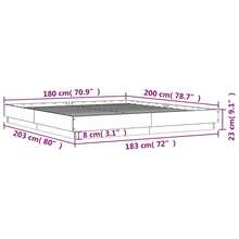 vidaXL Bettgestell Sonoma-Eiche 180x200 Cm Holzwerkstoff - Castano - Visualizzare 9