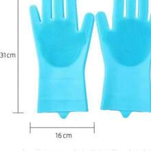 1 Pair Of Pet Bath Gloves, Dog And Cat Bath Tools, Anti Scratch And Anti Bite Teddy Gold Hair Scrubbing, Extended Cleaning Brush - Multicolor - View 7