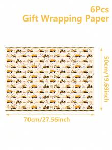 6 piezas de papel de regalo con temática de vehículos de construcción, papel de regalo de cumpleaños, decoración de fiesta con tema de construcción, suministros de envolver regalos, embalaje de regalos, envolver libros, suministros para envolver ramos, decoración de fiesta de cumpleaños, papel de regalo para baby shower - vehículo de ingeniería - Ver 12