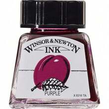 Winsor & Newton Drawing Ink Tinta de Dibujo de Secado Rápido, Amarillo (Sunshine Yellow), 14 ml - Morado (Purple) - Ver 8