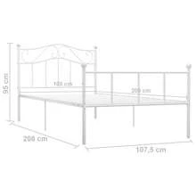 vidaXL Metallbettgestell Weiß 100*200 Cm - 白色 - 查看 6