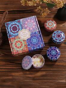 Zestaw świec zapachowych 1/4/8/12 szt., zestaw świec aromaterapeutycznych w kolorowym pudełku, wosk sojowy, wiele kombinacji zapachowych, przyjemny i intensywny zapach, bezdymny, 120 godzin palenia, na ślub, urodziny, festiwale, pamiątki ślubne, świece aromaterapeutyczne do domu, prezent świąteczny, prezent walentynkowy, dekoracja hotelu, wzór retro.