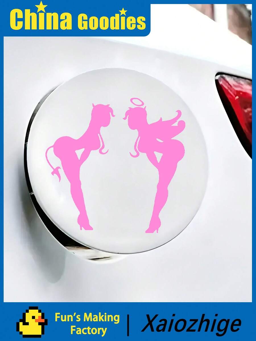 Lady Devil Angel Girl Car Sticker Personalized Motorbike Trucks Car Styling Reflective Decorative Decal - one-size - View 1