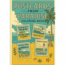 Postcards From Paradise: Coloring Book - Initial - View 1
