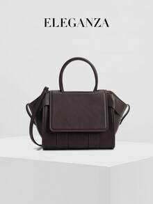 1pc Burgundy Minimalist Commuter Handbag, Women's Fashion Versatile Tote Shoulder Bag, Convertible Shoulder Crossbody Top Handle 3-Way Bag, Suitable For Daily, Commute, Party, Business, Casual, Travel, School, Pairs Well With Blouse, Dress, Suit, Coat - Burgundy - View 1