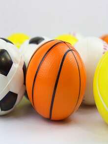 12pcs Full Print Ball Mini Decompressing Toys, Sponge Rebound Basketball Football Baseball Tennis,Packaged And Shipped At Random - Multicolor - View 8