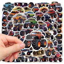 50pcs Cartoon Monster Car Stickers - PVC, Multi-Color, Self-Adhesive, Suitable For Laptops, Guitars, Skateboards, Etc. - Multicolor - View 5