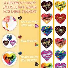 500pcs/Roll Valentine's Day Happy Stickers - Valentine's Day Heart Stickers, Valentine's Day Craft Stickers, Cute Cartoon Character Love Confession Gifts Decor, Valentine's Day Classroom Decor Stickers, Box Sealing Stickers, Commercial Product Packaging Sealing Stickers - Multicolor - View 5