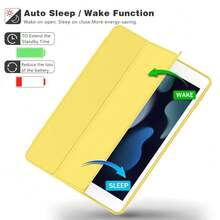 IPad 9th Generation Case 2021/IPad 8th Generation Case 2020 10.2 Inch With Pencil Holder, IPad 7th Gen 2019 Case With Clear Transparent Back, Auto Wake/Sleep Cover (Yellow),Yellow - 黃色 - 查看 6