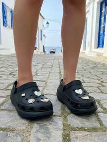 Casual Perforated Fabric Beach - 黑色 - 查看 3
