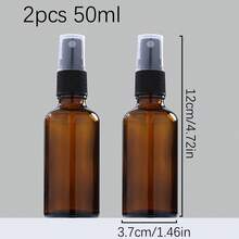 2个琥珀色玻璃喷雾瓶 15毫升/30毫升/50毫升 - 细雾喷嘴，防紫外线，适用于精油、香水、酒精和敏感液体 - 棕色 - 查看 8