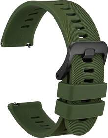 Smart Watch Strap - Dark Green (Black Buckle) - View 12