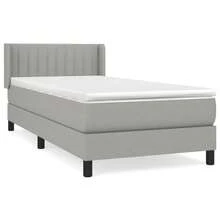 vidaXL Boxspringbett Mit Matratze, Hellgrau, 90x190 Cm, Stoff - Grigio - Visualizzare 2